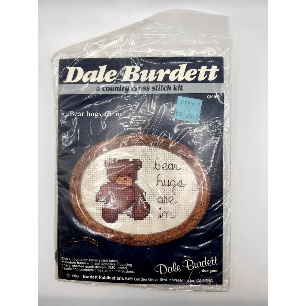 Vintage Dale Burdett Country Cross Stitch Bear Hugs Are In #CK160